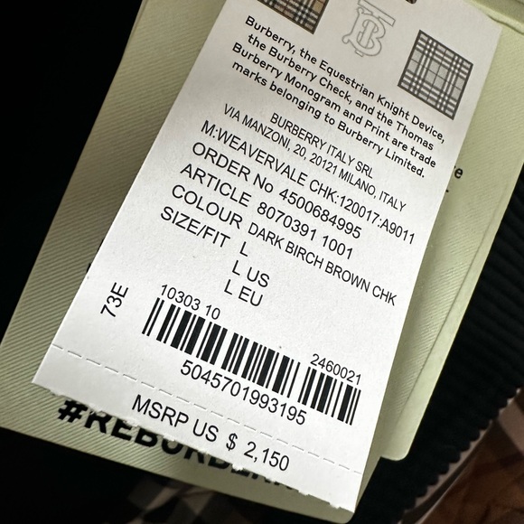 Burberry
Men's Weavervale Check Quilted Jacket size L - Picture 6 of 9